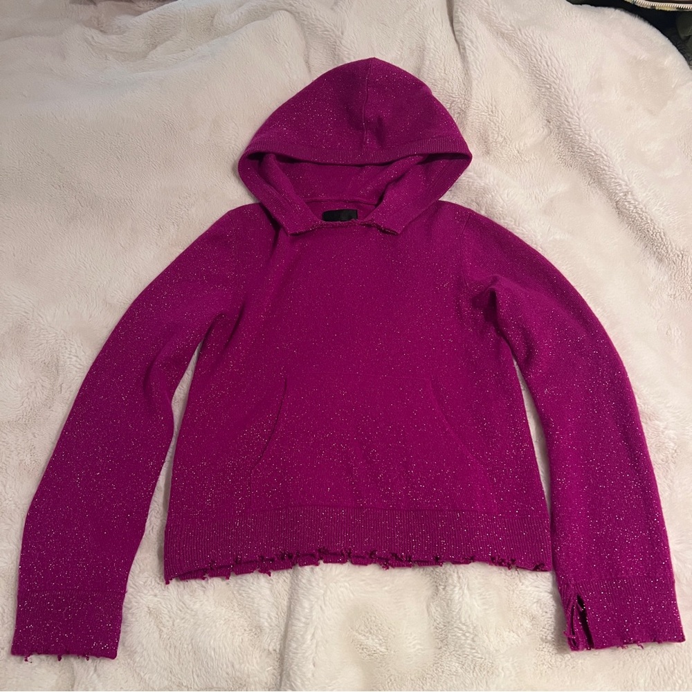 RtA Cashmere Distressed Sparkle Sweater
